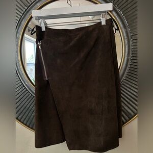 Bebe Vintage Brown Suede Wrap Skirt